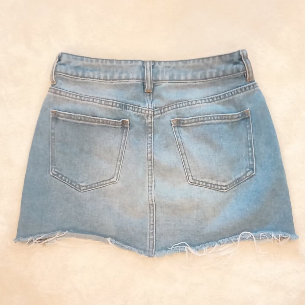 Pac Sun Womens π Cute Denim Front + Back Colorblock Mini Skater Jean Skirt π - Picture 2 of 5